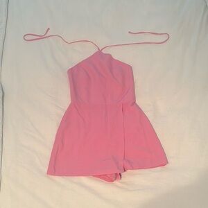 Amanda Uprichard pink halter romper XS